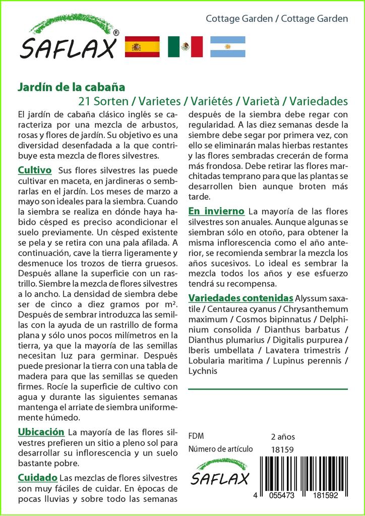 SAFLAX Cottage Garden - 1000 de semințe - 21 Mix de flori sălbatice