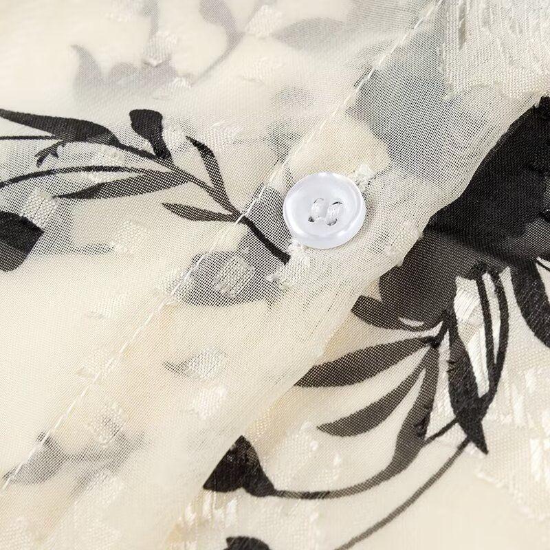 Kaslead New Arrival Women's Clothing Fashion Style Fashion Casual Minimalist Easiest for Match Jacquard Puff Sleeve Shirt