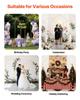 Arch Backdrop Stand, Set of 3, 2.4/2.2/2 m, Stable Structure, Easy Assembly, Gold Metal Arch Backdrop Stand for Wedding, Birthday Party, Graduation,