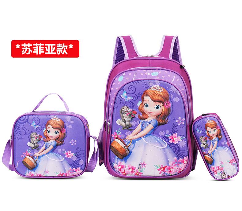 New 16-Inch 3-Piece Kids Cartoon Backpack Set Nylon Rolling Backpack School Bag for Boys Girls