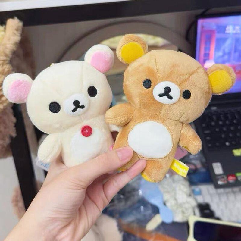 10cm Rilakkuma Bär Plüsch Schlüsselanhänger Niedlich Kawaii Tasche Anhänger Schlüsselring Rucksack Anhänger Puppe Stofftier Weich Geburtstag Schlüsselanhänger Geschenk Spielzeug