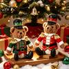 Rote Grüne Weihnachtsdekoration Soldat Bär Nussknacker Plüschfigur, Uniform Sitzend Britisch Thematisiert Spielzeugpuppe für Zuhause, Weiches Stofftier, Festlich