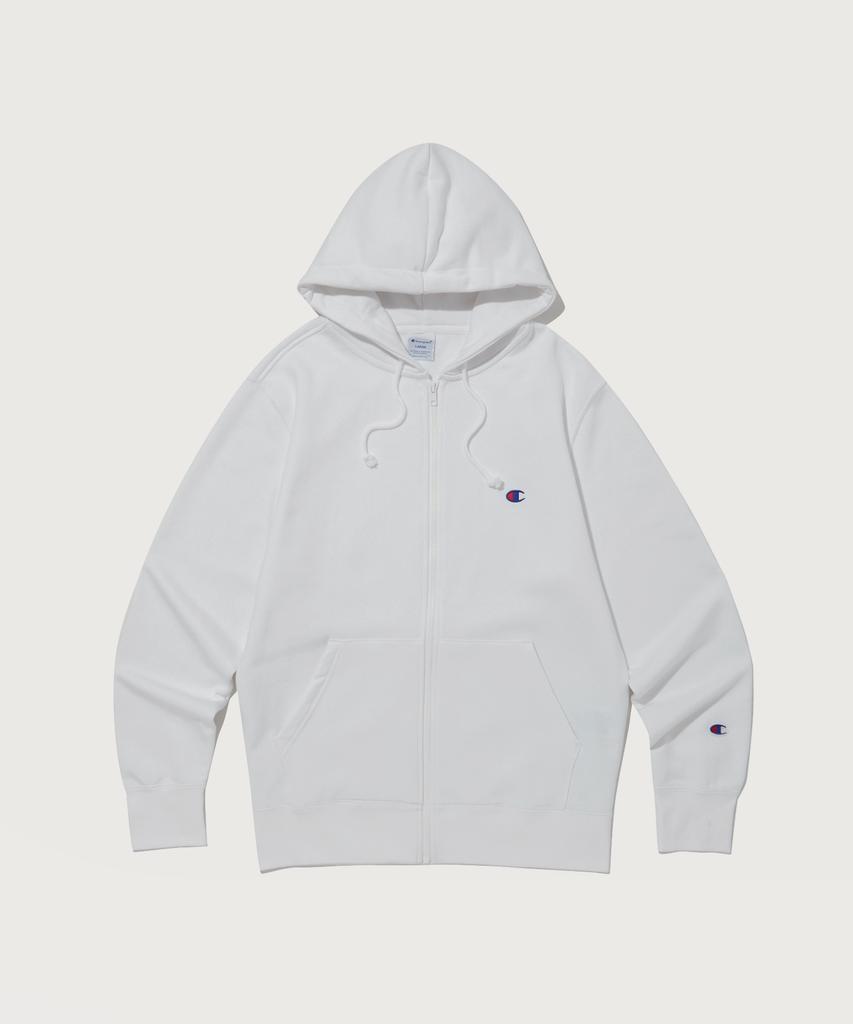 Champion Basic C Logo Zip-Up Hoodie White