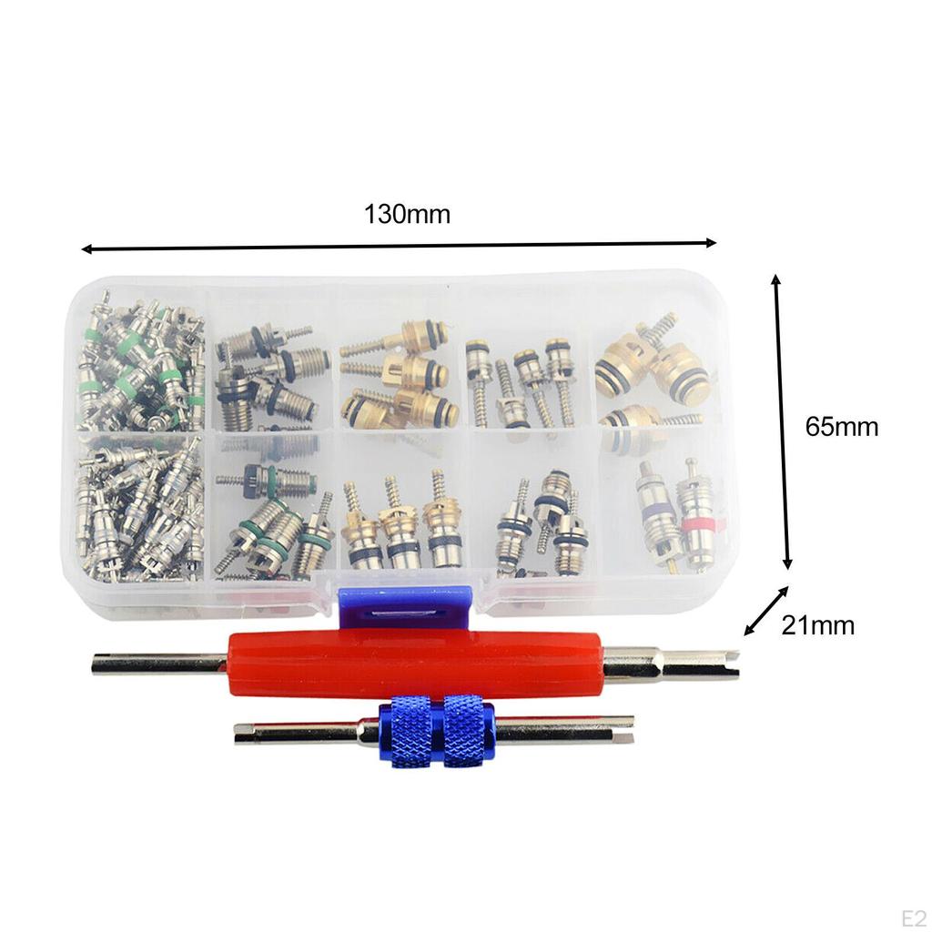 Car Air Conditioner Valve Core with Remover Tools R12 R134A Easy To Install Replacement Durable