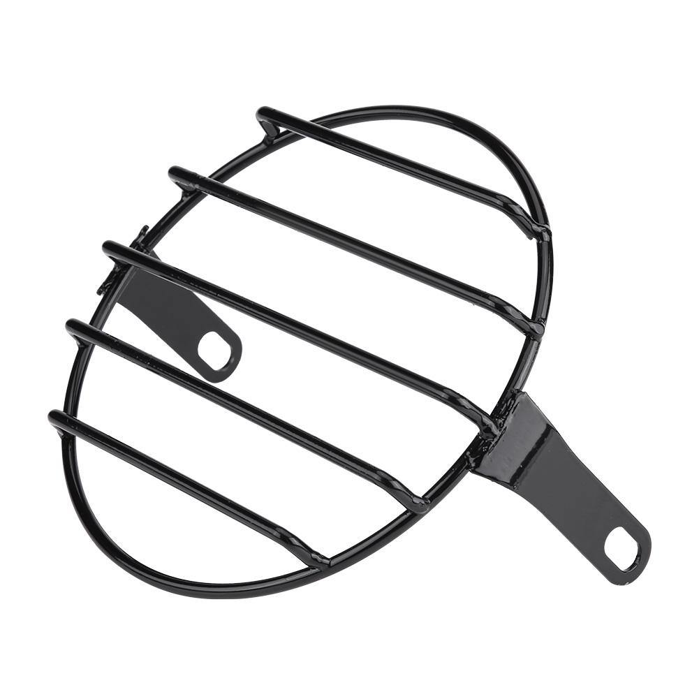 

6.5in Motorcycle Side Mount Headlight Round Grill Cover Mask for Cruiser Chopper Cafe Racer #1