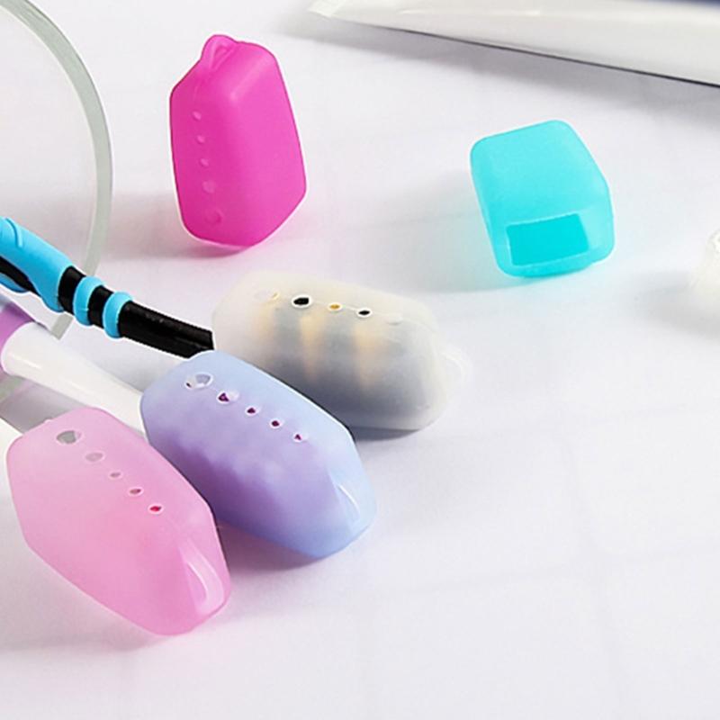 10 Pieces Colorful Silicone Toothbrush Protectors Covers Caps Compacts Travel Accessories With Dustproof Closure