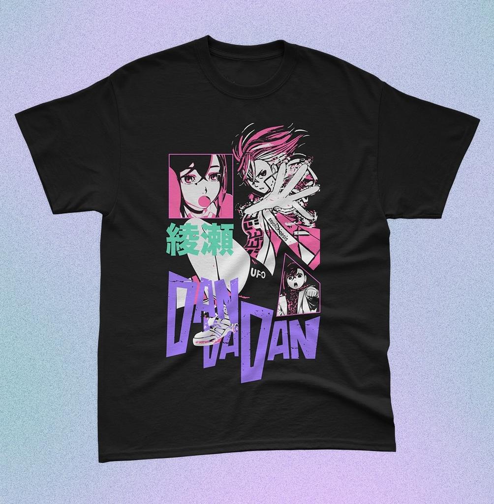 Anime Print Pattern Short-sleeved Retro High Street T-shirt Cotton Crew Neck Top Casual Loose Unisex Sports T-shirt Oversized
