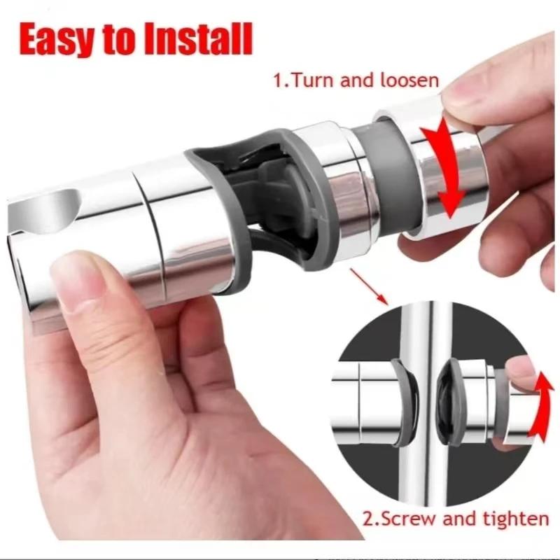 Universal Shower Head Holder Adjustable Shower Rail Holder Bathroom Accessories Replacement Hand Shower Bracket for Slide Bar