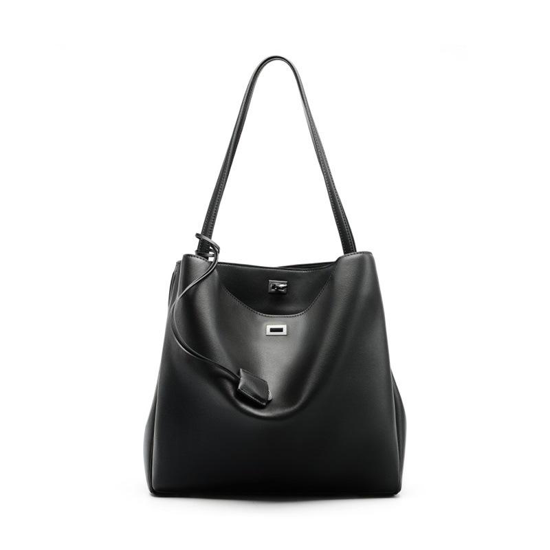 Large Bag, Genuine Leather Shoulder Bag, Underarm First Layer Cowhide, Large Capacity Women's High-end Tote Bag.