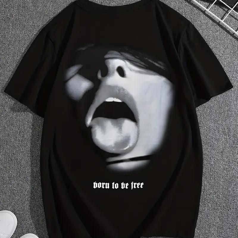 New Summer Men's Fashion T-shirt Personality Versatile Printed Men's T-shirt Top