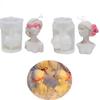 Fashion Creative Home Decor Mold Closed-Eye Girl Aromatherapy Candle Mould Blindfolded Debate Beauty Plaster Resin Silicone Mold