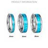 2PCS Stainless Steel Stainless Steel Wedding Ring Blue Opal Inlay Men Wedding Band  Wedding Ceremony