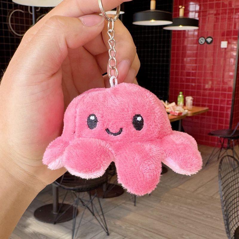 Reversible Octopus Plush Keychain Doll Pendant For Kids Gift