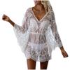 Damen-Strand-Cover-Up, Spitzen-Mesh-Stickerei, Bikini-Cover-Up, Urlaubs-Strandkleid