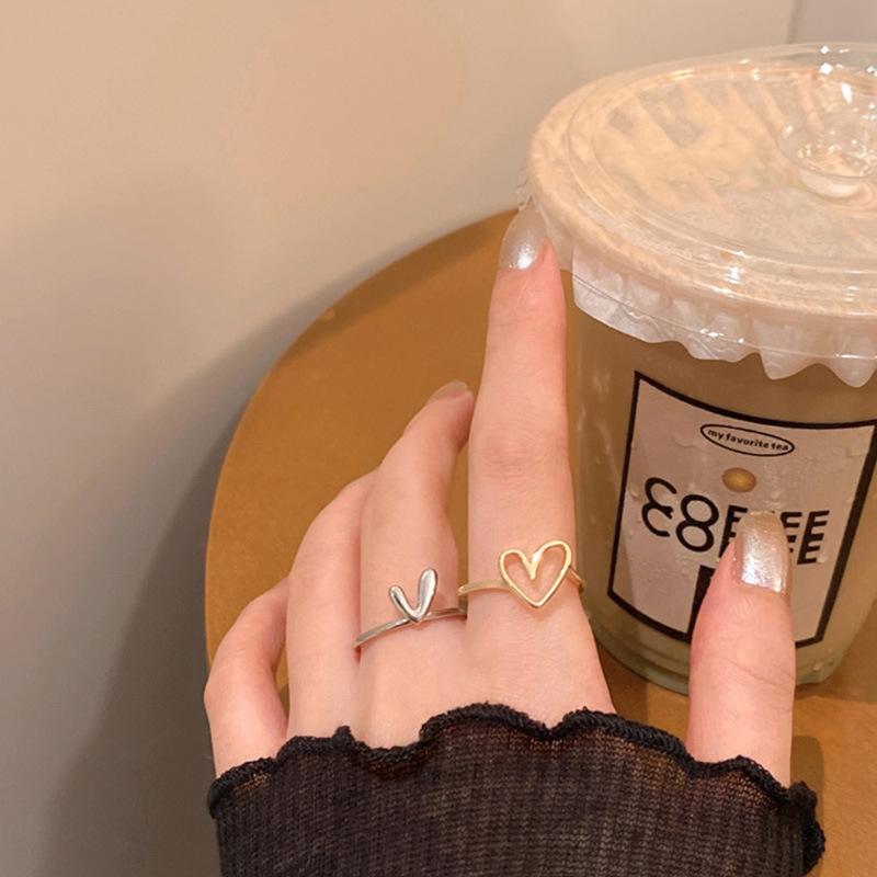 

Набор колец с сердцем любви, женский дизайн, индексное кольцо, модное индивидуальное полое кольцо
