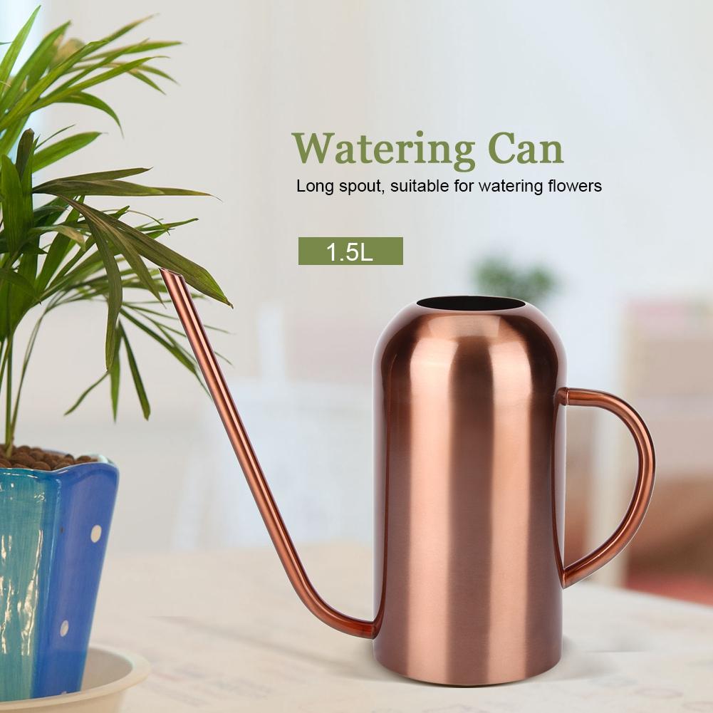 1.5L Stainless Steel Watering Can Sprinkle Pot Long Mouth Garden Flowers Plants Flower Tool