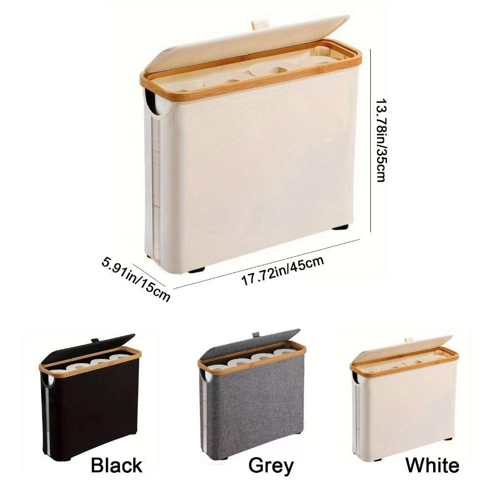 Large Capacity Toilet Paper Storage Basket Folding Visible Tissue Holder  12-16 Rolls