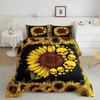 Set Copripiumino Girasoli Girasoli in Fiore Stampa Campo Set Biancheria da Letto per Bambini Moderno Pittura a Olio Copripiumino in Microfibra