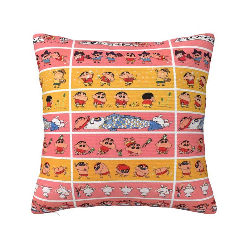 Custom Crayons Shins Chans Cartoon Pillow Case 40x40cm Anime Manga Luxury Cushion Cover Square Pillowcase