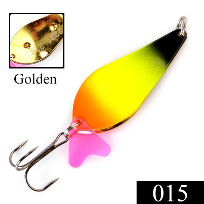 FTK 1PC 8 Farben Löffel Fischerei Köder 21g/27g/35g Mit Drillinge Bass CrankBait löffel Kurbel Köder