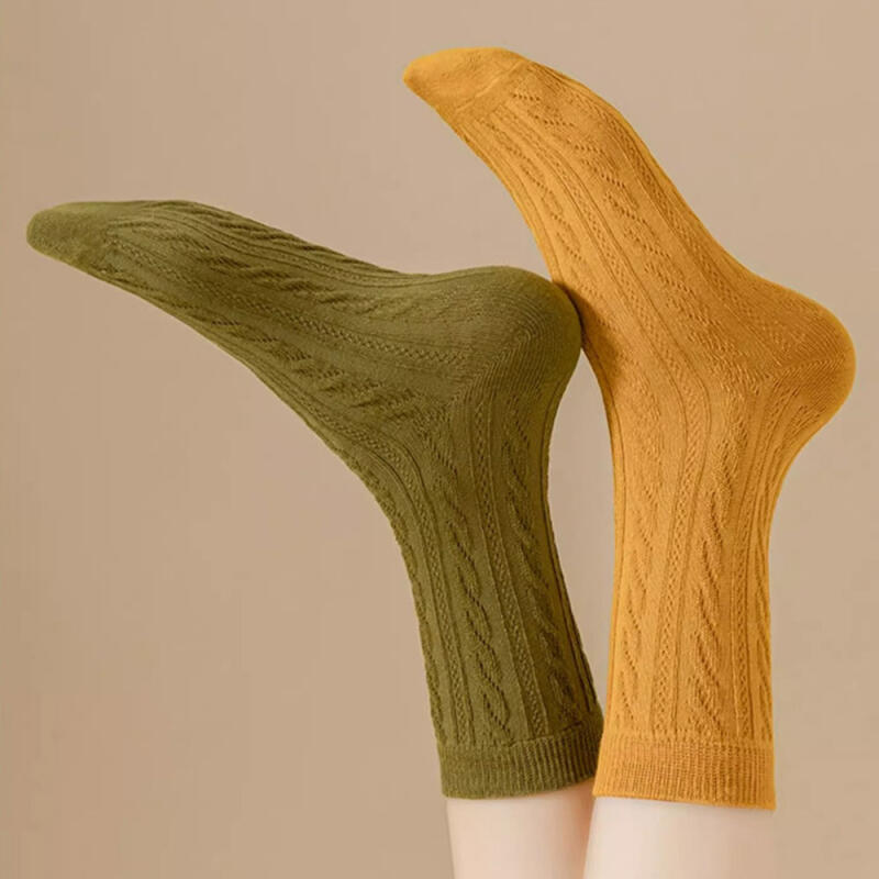Forty twist knit fashion compression socks 6-color set