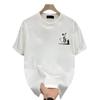 100% American Retro Black Cotton Short-Sleeved T-Shirt Men'S Trendy Brand Loose Large Size Boys Top