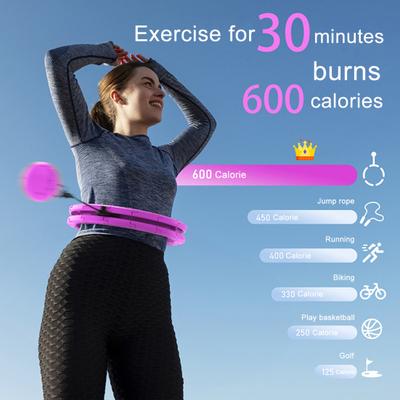 24 Ayrılabilir Düğümlü Ağırlıklı Fitness Hulahopu Yetişkinler Kilo Kaybı Yağ Yakma Bel Şekillendirme Fitness Çemberi Kadın Erkek Bel Güçlendirme Egzersiz Halkası