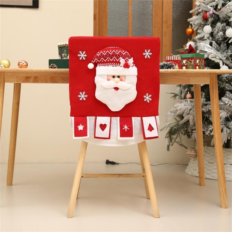 Seasonal Santa Character Soft Chair Cover for Family Gatherings Christmas Celebration