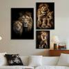 Modernes Tier Löwen Liebe Wandkunst Poster und Drucke Heimdekor Schwarz Weiß Leinwandmalerei für Wohnzimmer Schlafzimmer Geschenk