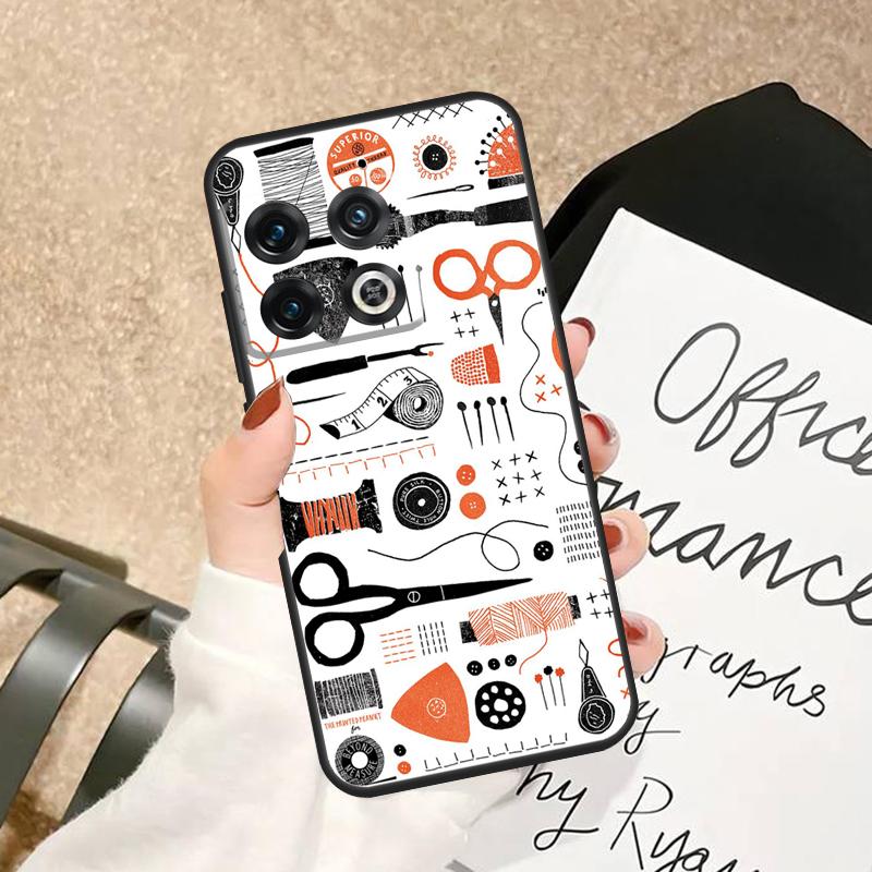 Sewing Scissors Buttons Case For OnePlus 15 15R 13 13R 13T 12 12R 11 10 Pro 8T 10T Nord 5 CE 2 3 4 Lite N20 N30 Cover