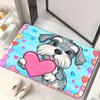 Cartoon Schnauzer high definition printing door mat - non-slip, water-absorbing microfiber polyester mat