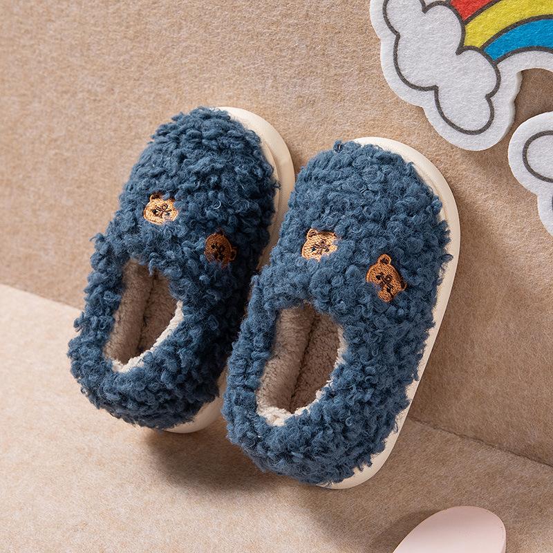 

Children House Cotton Shoes Cartoon Fruits Bowknot Cute Floor Shoes Indoor Slippers For Boys Girls Winter Warm Antislippery 16