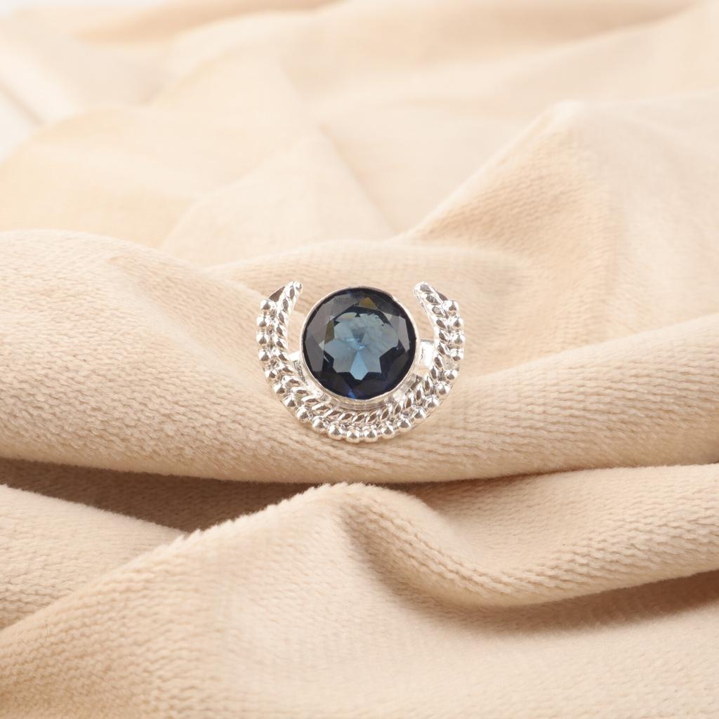 London Blue Topaz Gemstone 925 Sterling Silver Handmade Jewelry Ring For Love RR-48-13