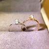 Classic Simple Silver Color Stainless Steel Four Claws Zircon Couple Rings for Women Men Luxury Wedding Anniversary Jewelry Gift