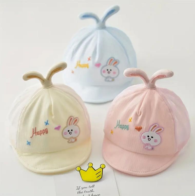 Infant Hat for Boys and Girls, Toddler Sun Hat, Newborn Baby Sun Hat,Embroider Adjustable Breathable Baseball Cap for 0-6 Months