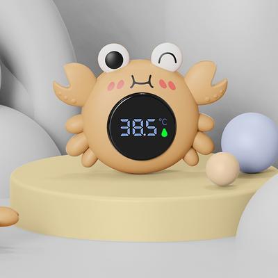 Termómetro digital para baño con función de encendido y apagado automático, alarma de seguridad de temperatura del agua, diseño de juguete flotante para niños, marrón claro
