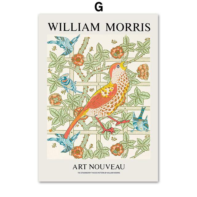 William Morris Abstract Peacock Bird Owl Wall Art Canvas Painting Nordic Posters And Prints Wall Pictures For Living Room Decor