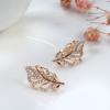 Rose Gold Women Earring Ring Sets Fashion Natural Zircon Flower Vintage Earring Ring Gift Daily Fine Jewelry Set