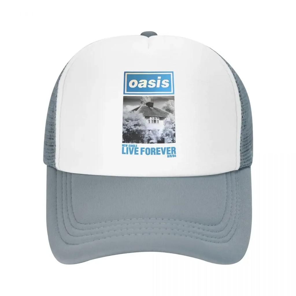 O-Oasis American Heavy Metal Trucker Cap Men Women Hip-Hop Dad Hat Sun Hats Fishing Hat Breathable Mesh Baseball Cap Summer