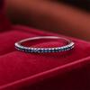 Blue Crystal Small Round Stone Stacking Rings For Women Vintage  Silver Color Wedding Bands Engagement Jewelry Minimalist