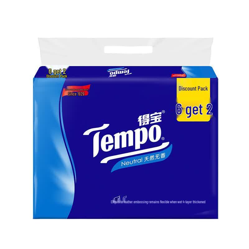 Tempo Natural Unscented 4-Ply Facial Tissues