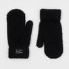 RECLOW FLUFFY LOGO MITTEN GLOVE BLACK
