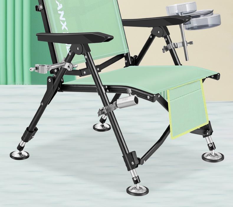 European Style Portable Reclining Fishing Chair - Double Folding, All-Terrain, Ideal for Raft and Wild Fishing