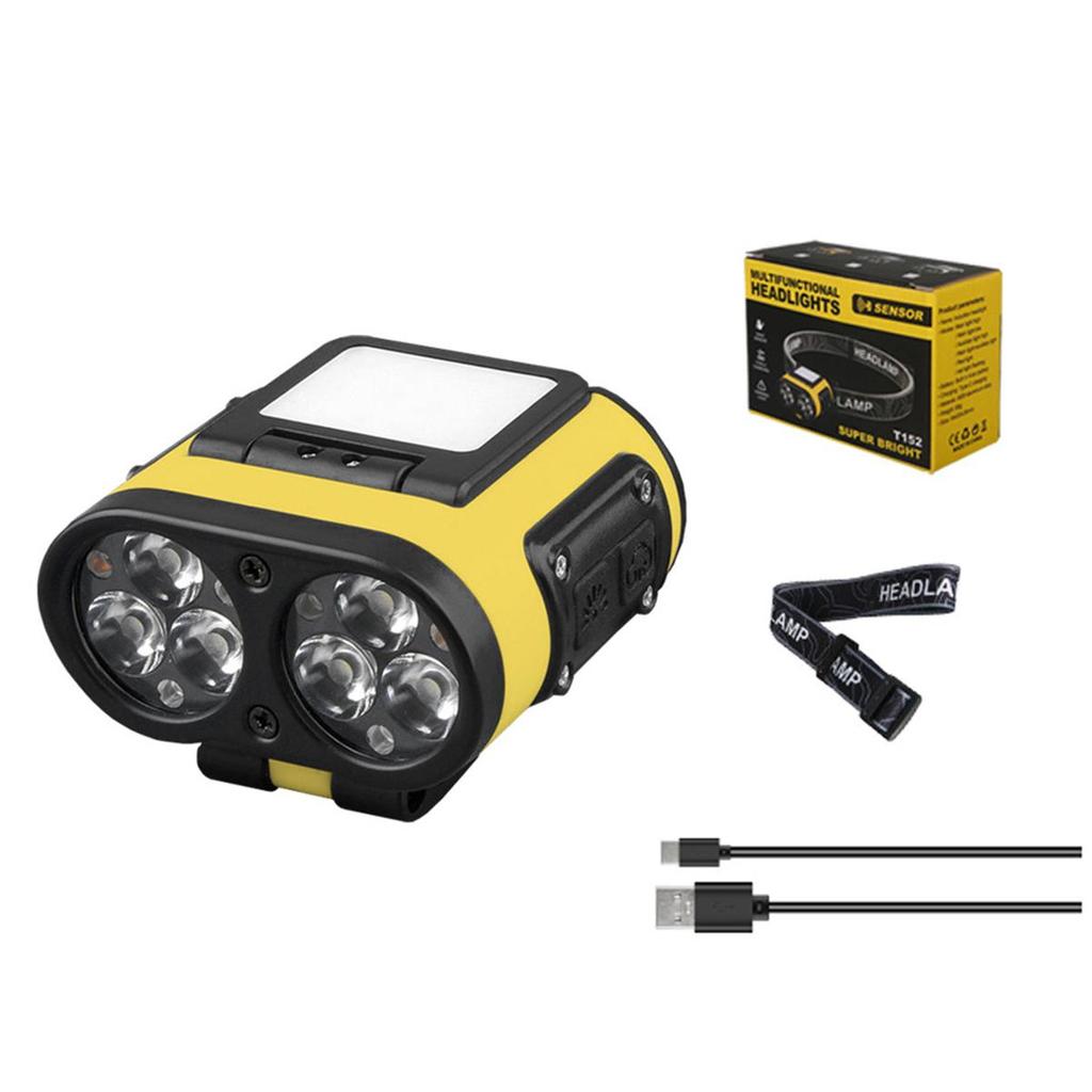 Led Headlamp With Digital Display Headlights Rechargeable Clip Usb Portable Motion Sensor Brightest Adjustable Headlamps Outdoor