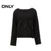 ONLY 2025 Spring Rhinestone Boat Neck Knit Sweater