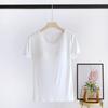 New Summer Ladies Modal Pajamas One Piece Top T-Shirt with Chest Pad Short Sleeve Bottoming Shirt Homewear Sleep Wear Women