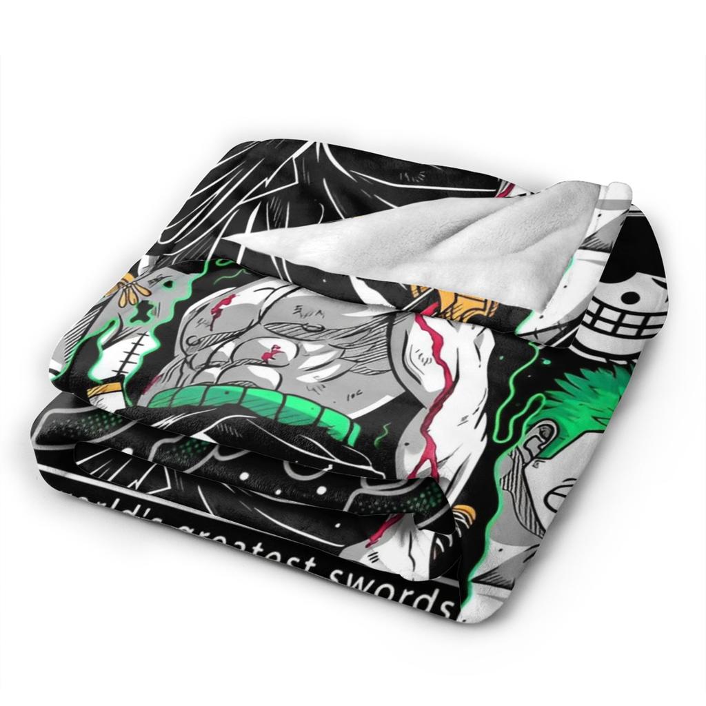 Luffy Anime Manga Coral Fleece Plush Throw Blanket Zoro Blanket for Home Couch Super Warm Bedding Throws,