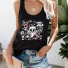 Colorful butterfly Print Women Tank Top Sleeveless Casual Summer New Crew Neck Tops for Women Clothes