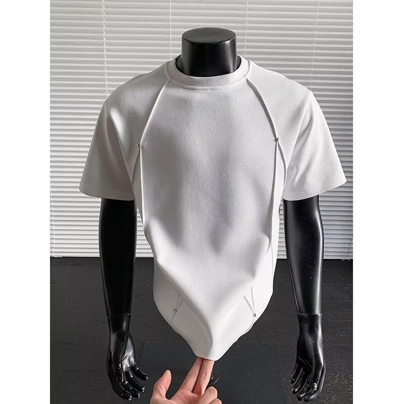 Men Loose Solid Short Sleeve Casual T Shirt