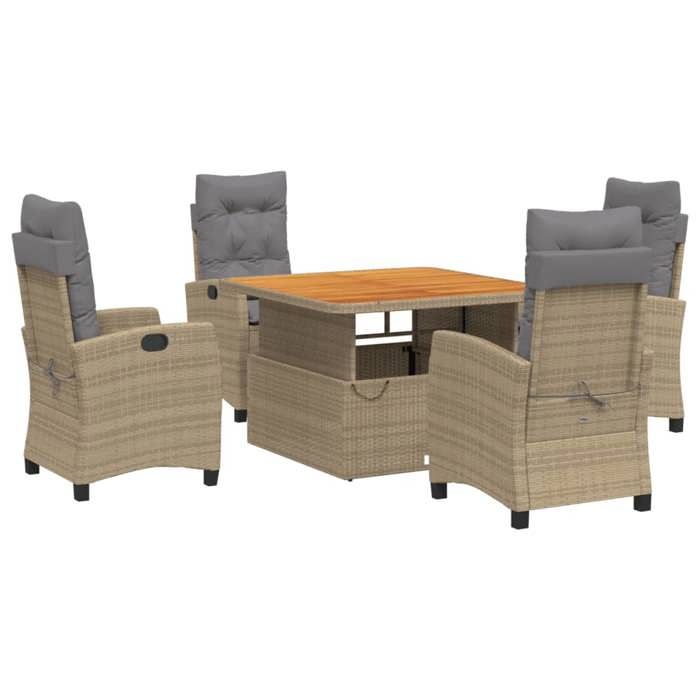 VidaXL Ensemble à Manger de Jardin avec Coussins 5pcs, Table de Terrasse, Ensemble de Meubles de Patio, Mobilier 3277425